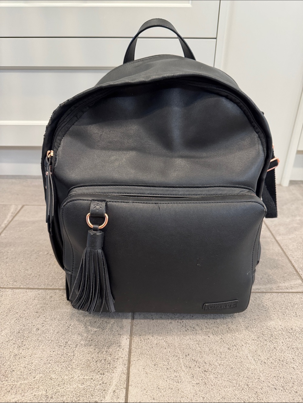 Skip Hop Black Faux Leather Diaper Bag